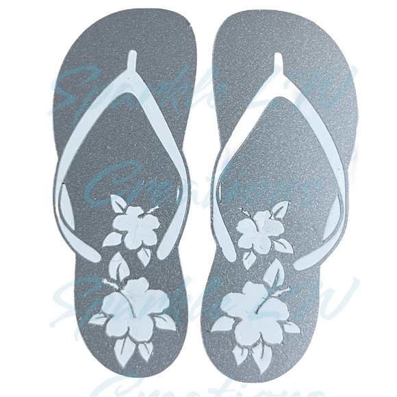 Beach Flip Flops Car Vinyl Decal 7 inch - Picture 2 of 3